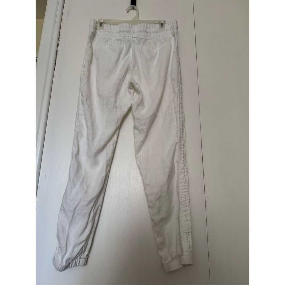 Athleta Cabo Linen Jogger Pants White Drawstring Zip Pockets Women’s 6 - Picture 6 of 12